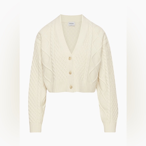 Aritzia Sweaters - Aritzia Sunday Best Cooper Cable Knit Cardigan - Ivory